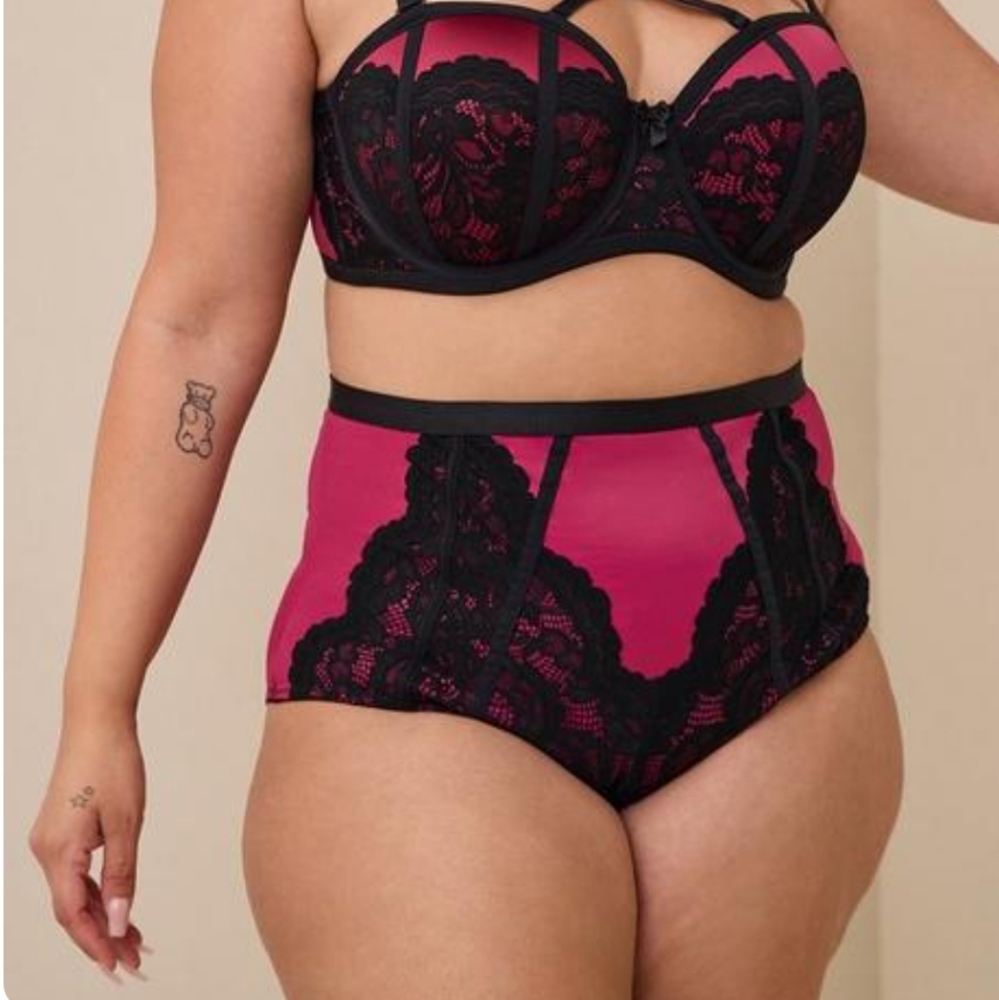 Torrid 360° Mid-Rise Brief Lace Pieced Panties